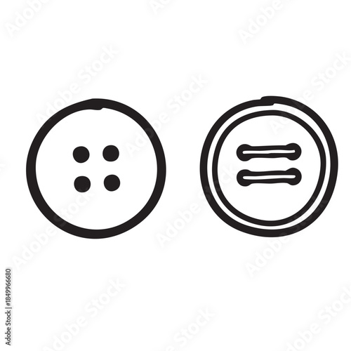 Hand Drawn icons of Sewing Buttons and Tailor Accessories
