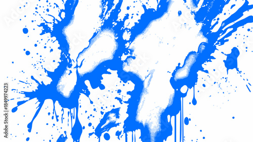 Dynamic Blue Ink Splash With Vibrant Paint Splatter on White. Abstract Liquid Explosion for Creativity, Art, Freedom, and Design Projects