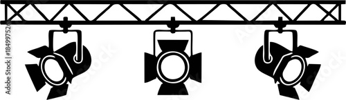 Stage Light Truss Silhouette Icon Vector