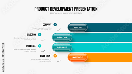 Service Insight 4 Option Infographic Slide Design. Business Plan Four Element Diagram Presentation Template. Consulting Analysis Slideshow Layout Vector Illustration.