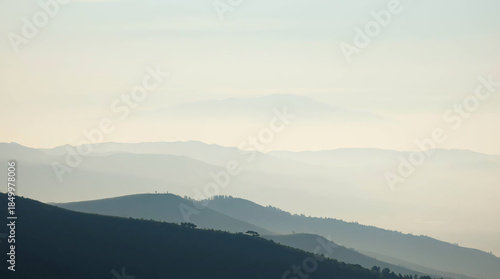 mountain landscape with fog