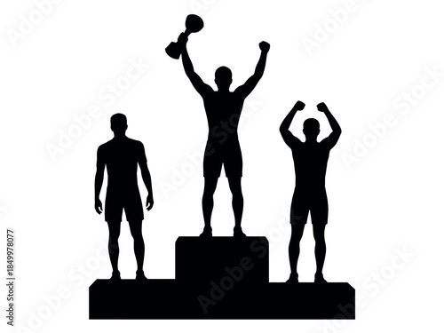 Fitness winners standing on podium