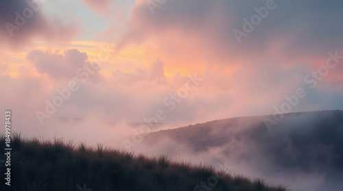 sunset in the mountains