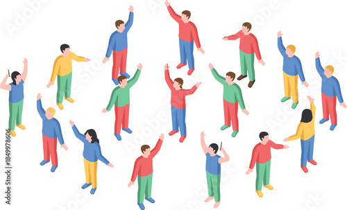 Isometric port logistics illustration with cargo ships and container cranes, maritime shipping transportation and global supply chain concept