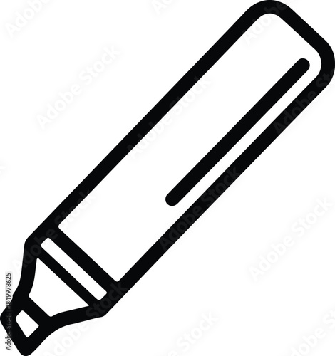 Silhouette of a highlighter pen for writing and drawing Vector Illustration