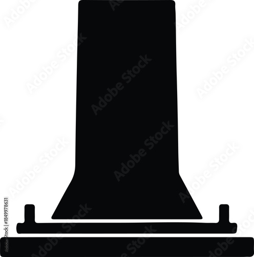 Silhouette of a kitchen range hood appliance on a white background Vector Illustration