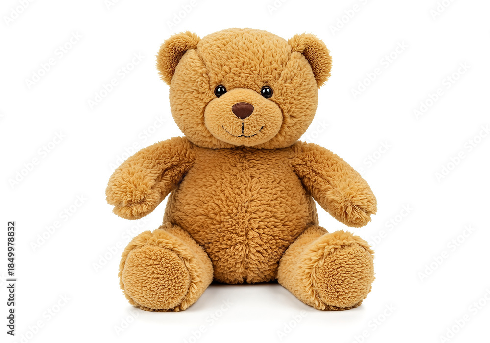 Obraz premium Cute Brown Teddy Bear on White Background.