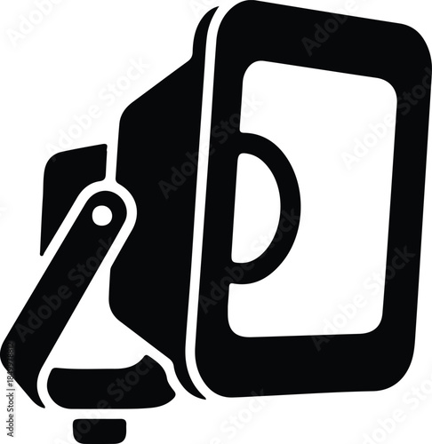 Silhouette of a spotlight projecting light vector illustration