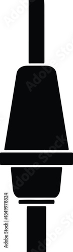 Silhouette of a stylized medical syringe with needle Vector Illustration