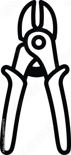 Silhouette of wire cutting pliers tool vector illustration