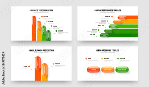 Investor Portfolio Four Five Two Three Option Infographic Slideshow Template Vector Illustration Collection. Enterprise Proposal 4 5 2 3 Step Diagram Slide Design Bundle.
