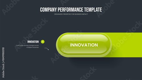 Financial Proposal 1 Element Infographic Slide Layout. Company Portfolio Frame Design Vector Illustration. Business Solution One Step Diagram Presentation Template.