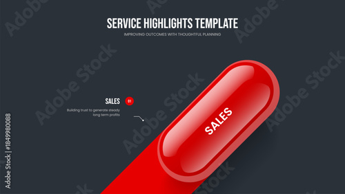 Project Visualization Frame Template Vector Illustration. Consulting Showcase One Element Diagram Slideshow Layout. Business Proposal 1 Option Infographic Presentation Design.