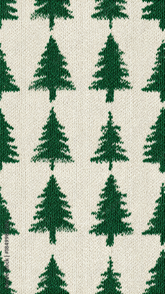 Fototapeta premium Seamless pattern of fir trees for Christmas and Valentine's Day celebration designs