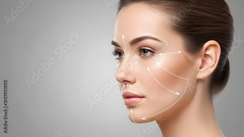 Facial Contouring and Beauty Concept