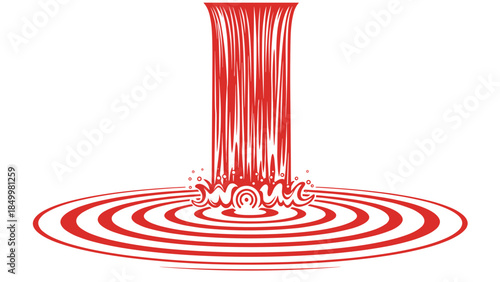 Red Liquid Splashing Downwards in Circles.
