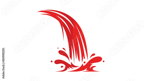 Red Liquid Splashing Dynamically in Air.