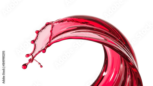 Red Liquid Splashing in Mid Air 1.