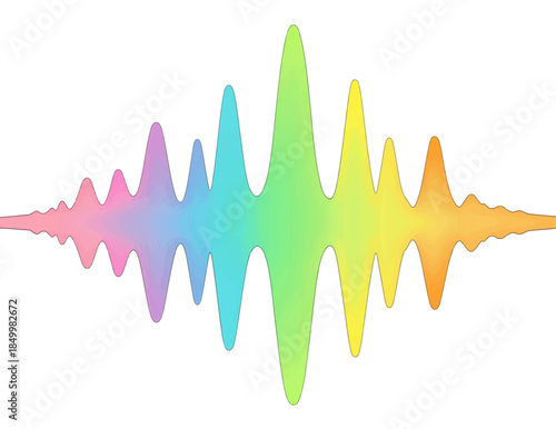 Colorful sound wave visualization isolated