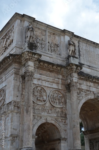 Rome, Italy 09.02.2019: View of the Arch of Constantine located in Rome the eternal city