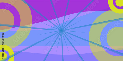 Banner background, blue and purple gradations, colorful, wavy effect stye, memphis