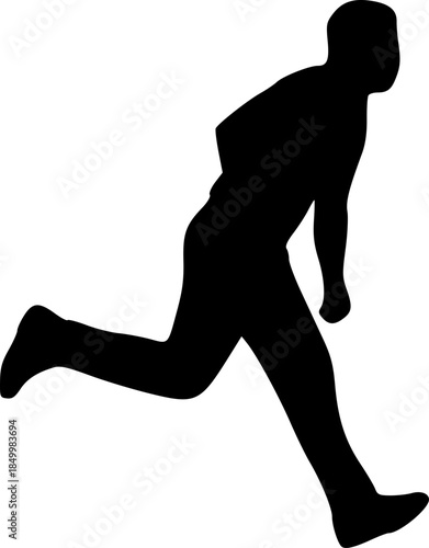 Cricket Bowler Silhouette Logo Minimal Black Vector