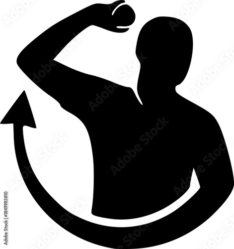 Cricket Bowler Silhouette Logo Minimal Black Vector
