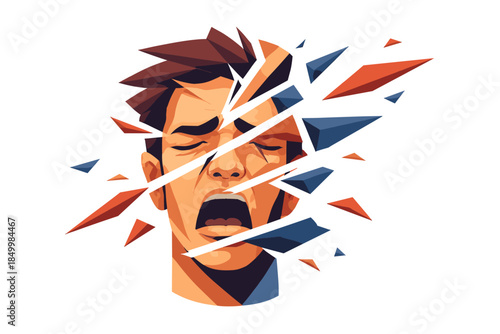 Dynamic expression of frustration in abstract geometric style