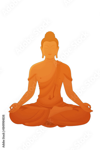 Golden Buddha Statue in Meditative Pose