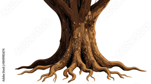 Large Tree Trunk with Exposed Roots