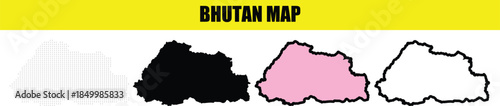Bhutan Dot Map Vector Illustration map,Dotted Map of Bhutan