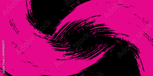 Black and pink brush pattern car sticker, sporty banner, abstract lines, black and pink color combination, grunge brush pattern, modern motorsport racing design. eps 10