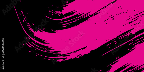 Black and pink brush pattern car sticker, sporty banner, abstract lines, black and pink color combination, grunge brush pattern, modern motorsport racing design. eps 10