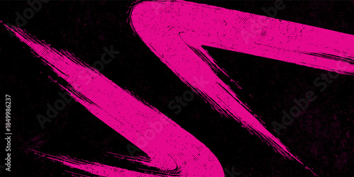 Black and pink brush pattern car sticker, sporty banner, illustration vector.