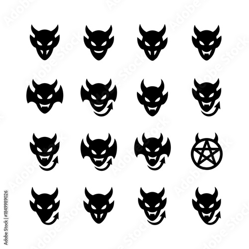 Devil fighter esport mascot logo design logo vector Modern Devil Character satan logo design iconic logo design idea Skull body hors face Return Of