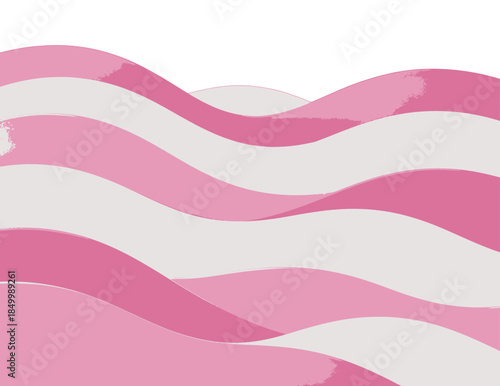 Wavy pink and white stripes isolated