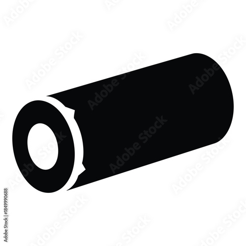 Black cylindrical object with a circular hole  industrial component