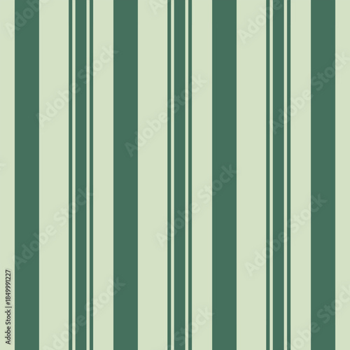 Abstract vector seamless pattern with vertical dark green stripes on green background. Geometric pattern with vintage stripes. Retro style print. Illustration background design for fabric and prints.