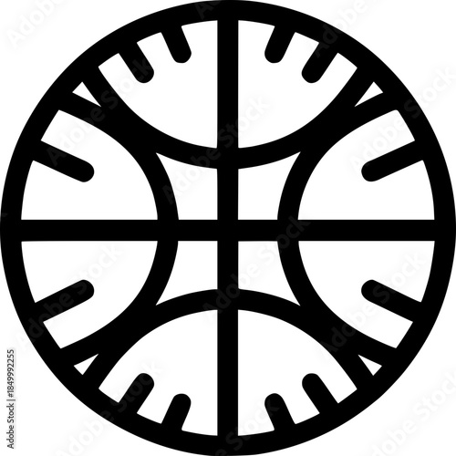Basketball Illustration: A minimalist, high-contrast illustration of a basketball, focusing on the sport's iconic design