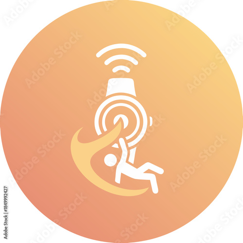 SOS Fall Detection Smart Watch Icon. Empowering Senior Safety Wearable and Emergency Alert Vector.