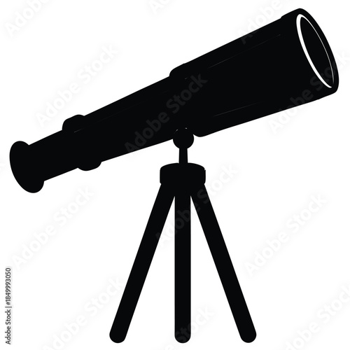 Telescope on tripod observing distant celestial objects instrument for astronomy research