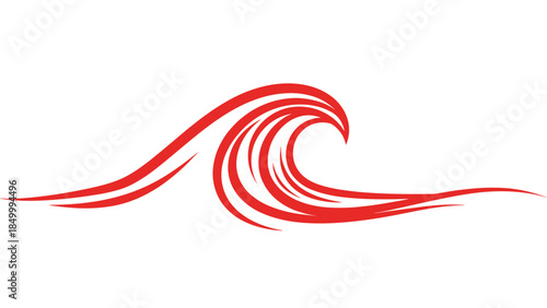 Red Wave Illustration Design Element.