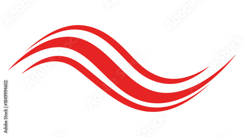 Red Wavy Lines Abstract Design Element.