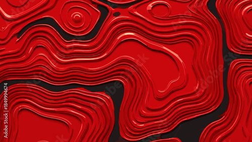Red Wavy Lines Pattern Design Element.