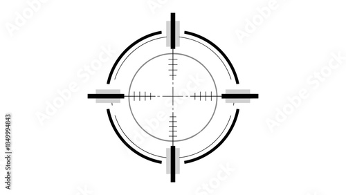 Rifle Scope Crosshair Targeting Reticle Illustration.