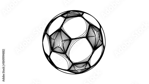 A white leather egg in the form of a heart sits inside a round glass box like a soccer ball sports equipment symbol isolated for a fun team game competition