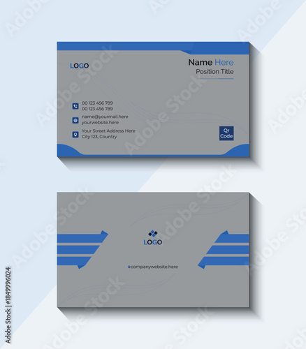 Corporate blue business card template