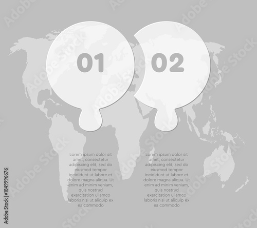 Two steps line infographic, puzzle diagram