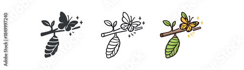 self growth butterfly emerging from cocoon change