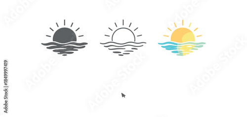 mindfulness soft wave line with sun reflection